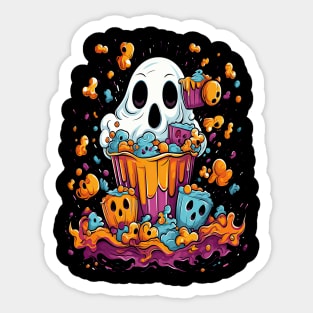 Halloween Trick or Treat Ghost Sticker